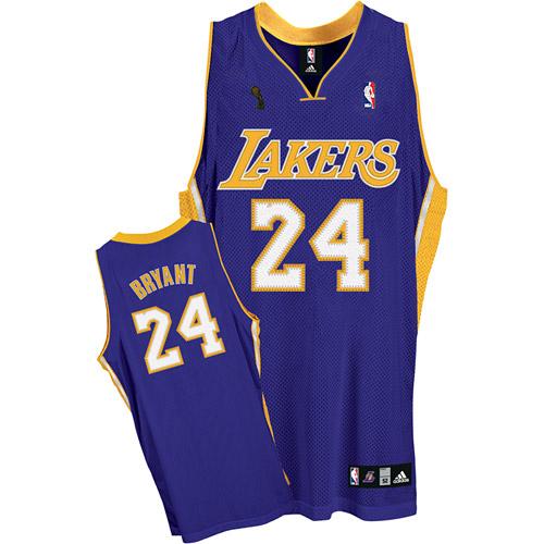 Youth Adidas Los Angeles Lakers 24 Kobe Bryant Authentic Purple Road Champions Patch NBA Jersey